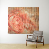 Tenture Piano et violon avec notes musicales et rose (En situation (horizontale))