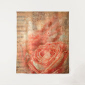 Tenture Piano et violon avec notes musicales et rose (Devant)