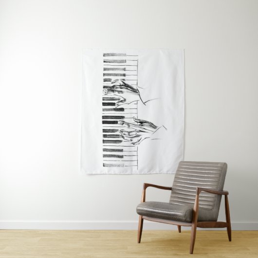 Tenture Piano music (En situation)