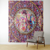 Tenture Pic de fleurs florales bleu or violet (En situation)