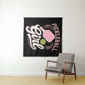 Tenture Pickleball Girl Player (En situation (horizontale))