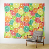 Tenture Pièces de fruits d'agrumes pop art 2 (En situation (horizontale))