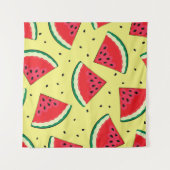 Tenture Pièces de pastèque : Motif Jaune d'été (Devant (Horizontal))
