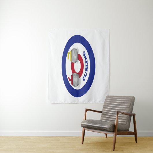 Tenture Pierre de curling (En situation)