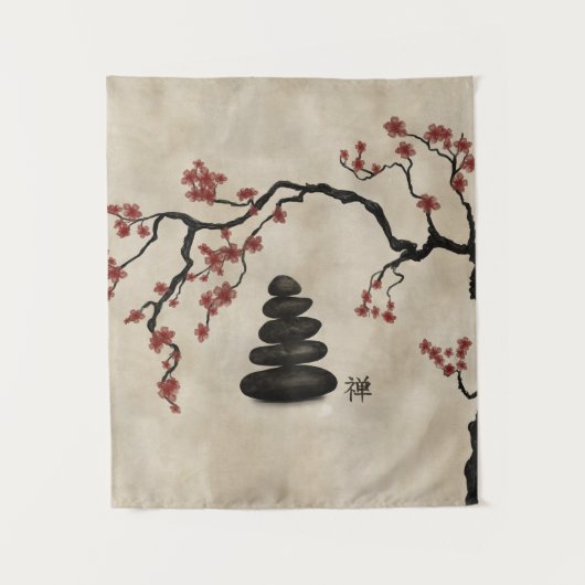Tenture Pierres zen Sakura Tree (Devant)