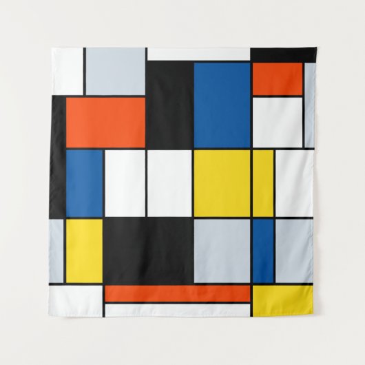 Tenture Piet Mondrian Composition A - Art Moderne Abstrait (Devant (Horizontal))