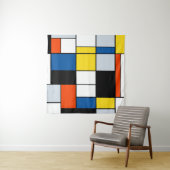 Tenture Piet Mondrian Composition A - Art Moderne Abstrait (En situation)
