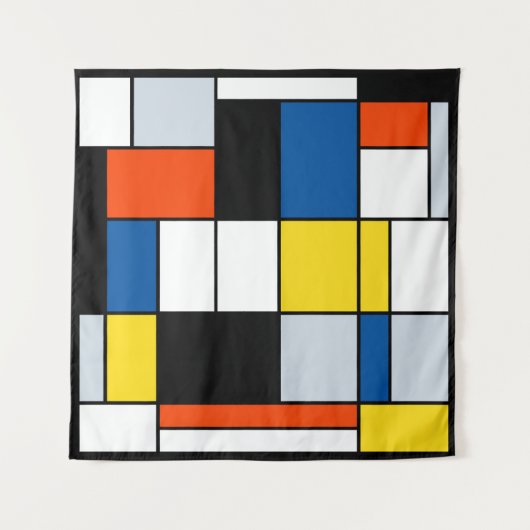 Tenture Piet Mondrian Composition A - Art Moderne Abstrait (Devant (Horizontal))