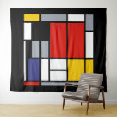 Tenture Piet Mondrian, Composition avec grand plan rouge (En situation (horizontale))