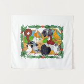 Tenture Pigeons de Christmas (Devant (Horizontal))