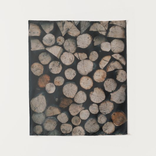 Tenture Pile of brown fire woods (Devant)