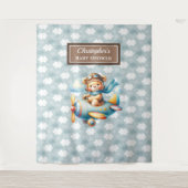 Tenture Pilote Ourson Mignon Mur de Fête Personnalisé (Devant)