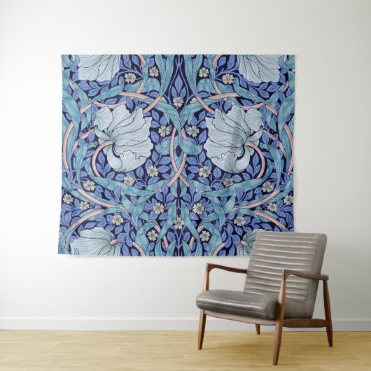 Tenture Pimpernel Blue, William Morris (En situation (horizontale))