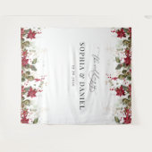 Tenture Pine Rustique Poinsettia Mariage Backdrops (Devant (Horizontal))