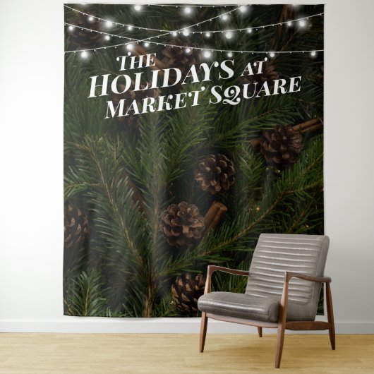Tenture Pine Tree Branches Holiday Photo Backdrop (En situation)