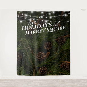 Tenture Pine Tree Branches Holiday Photo Backdrop