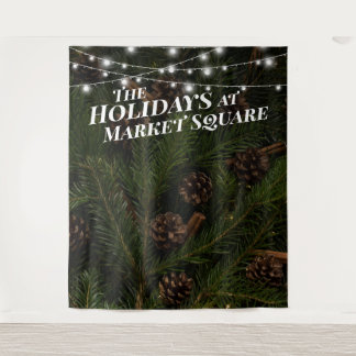 Tenture Pine Tree Branches Holiday Photo Backdrop