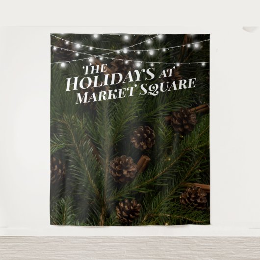Tenture Pine Tree Branches Holiday Photo Backdrop (Devant)