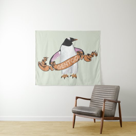 Tenture Pingouin Gentoo (En situation (horizontale))