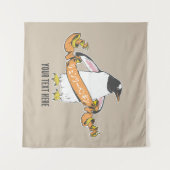 Tenture Pingouin Gentoo écriture japonaise Kanji (Devant (Horizontal))