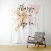 Tenture Pink And Gold 60E Anniversaire Photo Booth fond (En situation)