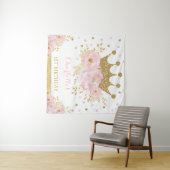 Tenture Pink and Gold Royal Crown Princess Anniversaire (En situation (horizontale))