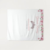 Tenture Pink and Silver Mis Quince Quinceañera Backdrop (Devant (Horizontal))