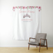 Tenture Pink and Silver Mis Quince Quinceañera Backdrop (En situation)