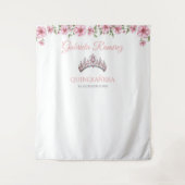 Tenture Pink and Silver Mis Quince Quinceañera Backdrop (Devant)