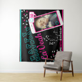 Tenture Pink|Blue Cellphone Photo Social Media & Music (En situation)