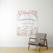 Tenture Pink Boho Wildflowers Graduation Party (En situation)
