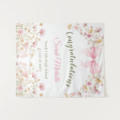 Tenture Pink Boho Wildflowers Graduation Party (Devant (Horizontal))