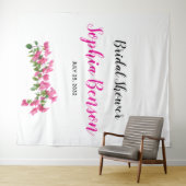 Tenture Pink Bougainvillea Floral Bridal Backdrop (En situation (horizontale))