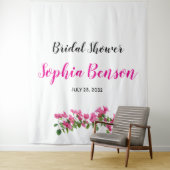 Tenture Pink Bougainvillea Floral Bridal Backdrop (En situation)