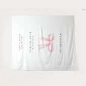 Tenture Pink Bow Baby Shower Backdrop (Devant (Horizontal))