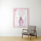 Tenture Pink Bow Floral Graduation (En situation)