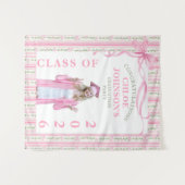 Tenture Pink Bow Floral Graduation (Devant (Horizontal))