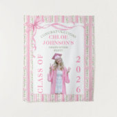 Tenture Pink Bow Floral Graduation (Devant)