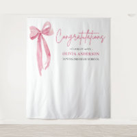 Pink Bow Graduation Félicitation Photo Contexte