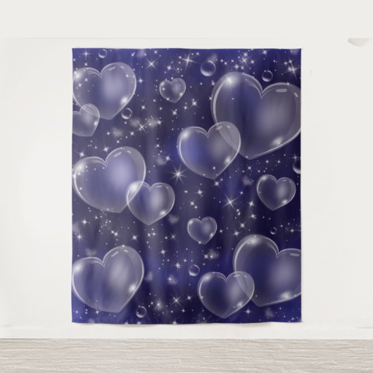 Tenture Pink Bubble Hearts mignon fille 90's Photo fond (Devant)