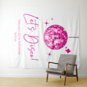 Tenture Pink Disco Ball Let's Disco Anniversaire (En situation (horizontale))