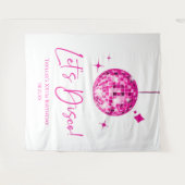 Tenture Pink Disco Ball Let's Disco Anniversaire (Devant (Horizontal))