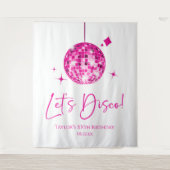 Tenture Pink Disco Ball Let's Disco Anniversaire (Devant)