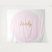 Tenture Pink Elegant Simple Script Cake Table de fond (Devant (Horizontal))