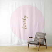 Tenture Pink Elegant Simple Script Cake Table de fond (En situation)