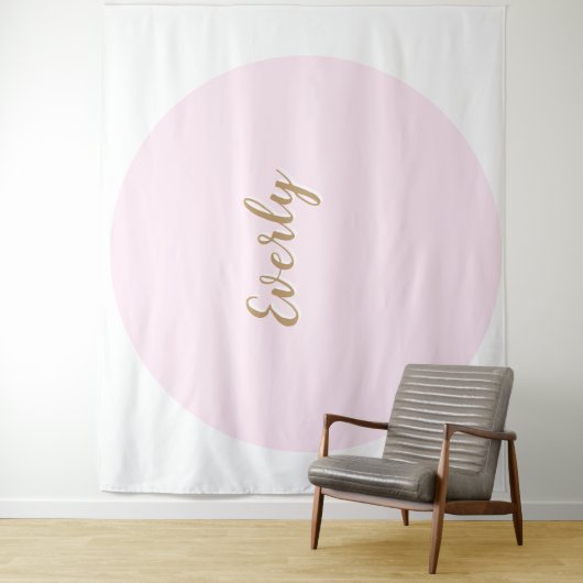 Tenture Pink Elegant Simple Script Cake Table de fond (En situation)