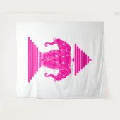 Tenture Pink Erawan Three Headed Elephant Lao / Laos Flag (Devant (Horizontal))