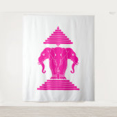 Tenture Pink Erawan Three Headed Elephant Lao / Laos Flag (Devant)