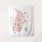 Tenture Pink Exploration Carte du parc national Woodland N (Devant)