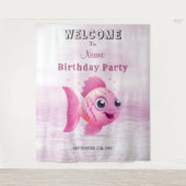 Tenture Pink Fish Anniversaire (Devant)